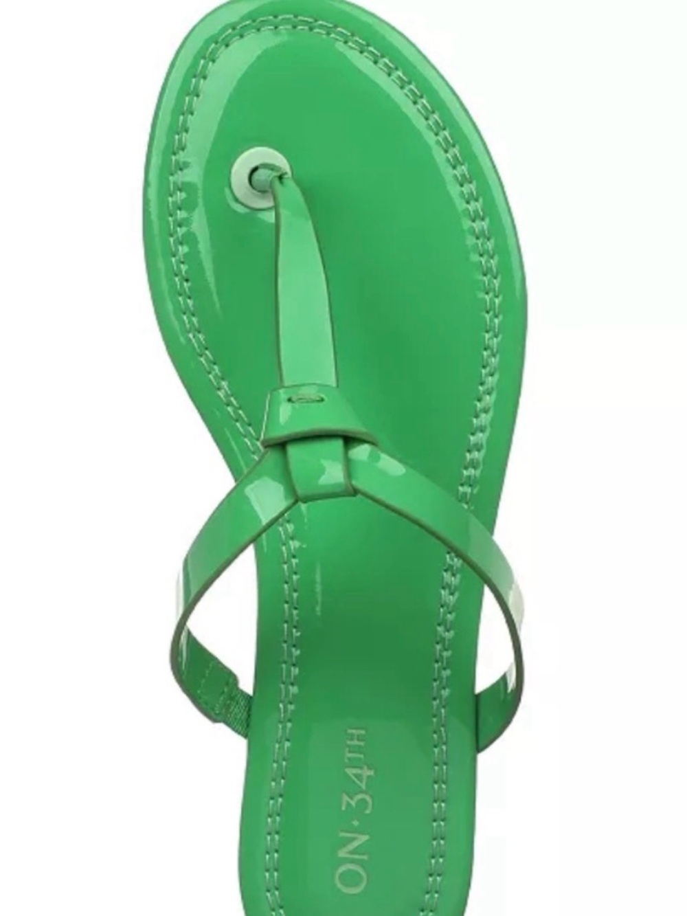 NEW Exclusive from Macy’s:ON 34TH Green Patent Thong Sandal - Women Size: 8 M